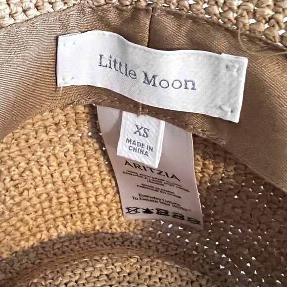 Aritzia Little Moon Women's Straw Sun Hat Packable Beach Travel Beige Size XS - Picture 10 of 14